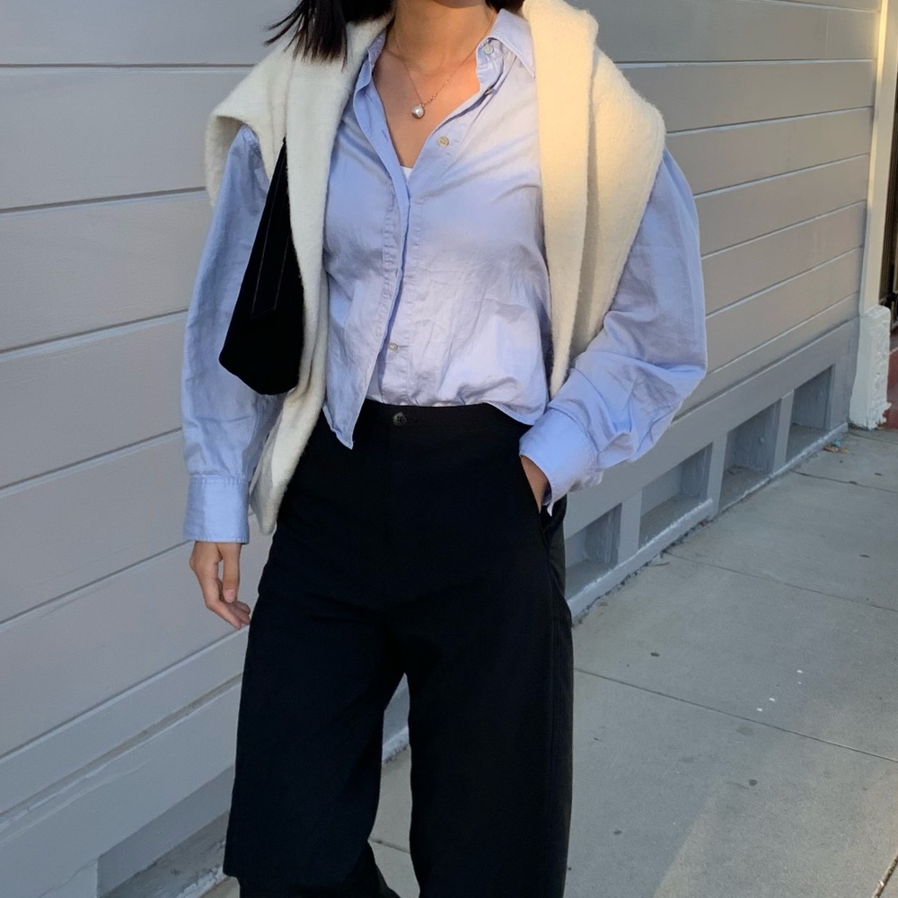 & other stories cotton blue shirt XS